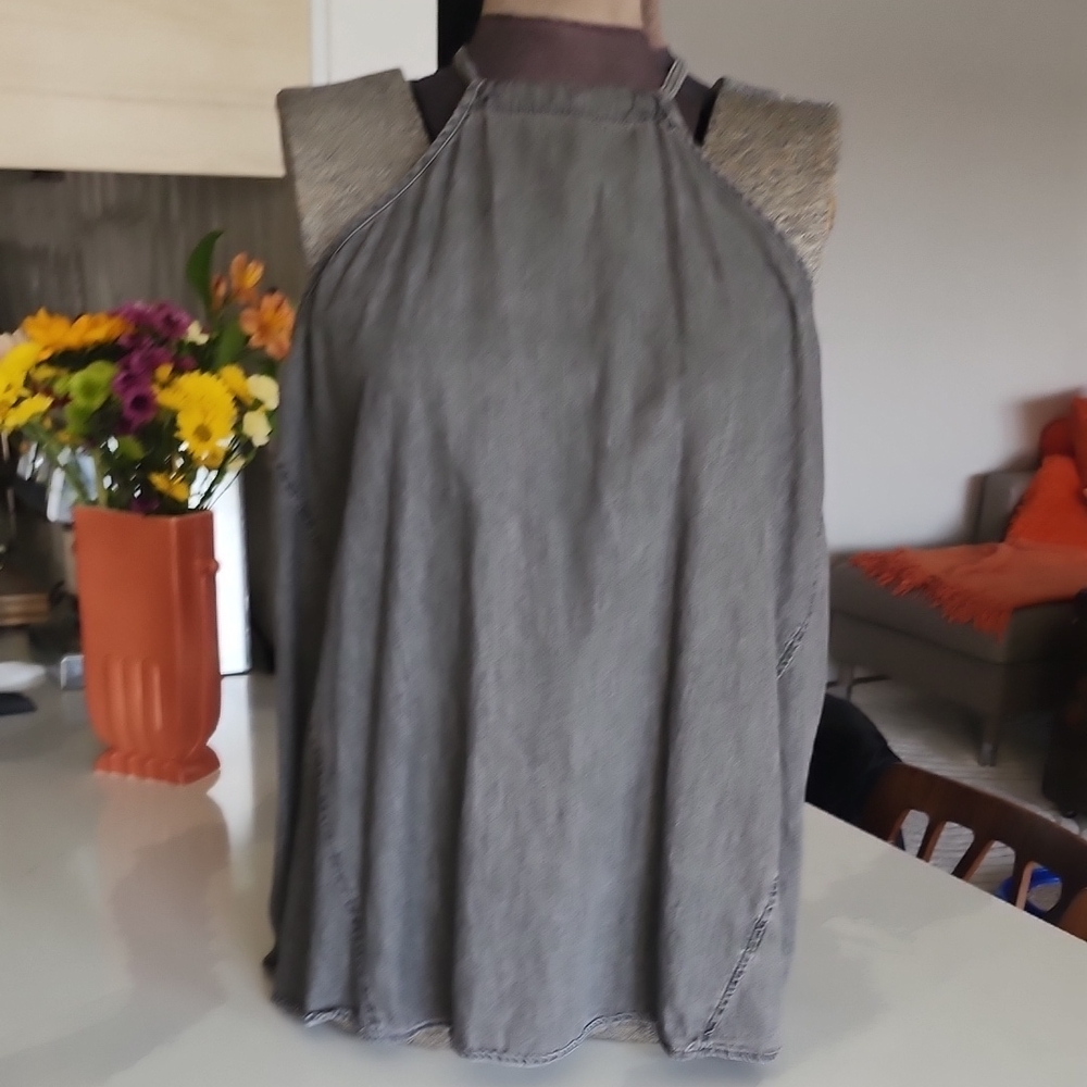 Women's Gray Halter-like Top